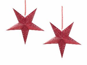 Set 2 buc stele suspendate 45 cm Monti (roșu sclipici)