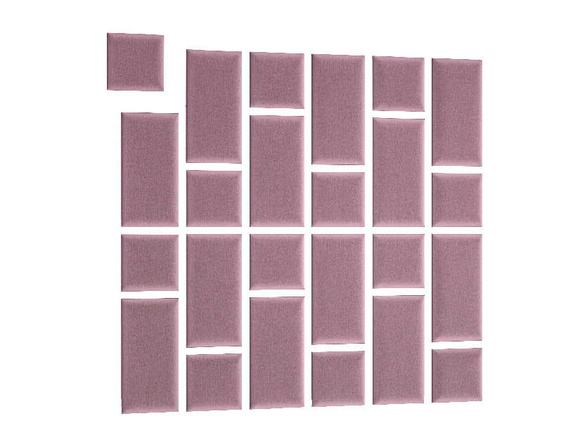 Set 24 panouri tapițate Quadra 180x180 cm (Roz)