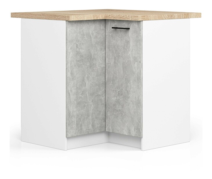 Dulap inferior de bucătărie de colț Ozara S90 90 (alb + beton)