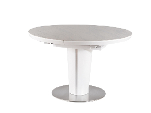 Masă de sufragerie extensibilă 120-160 cm Oris (alb + marmură alb) (pentru 4 până la 6 persoane)
