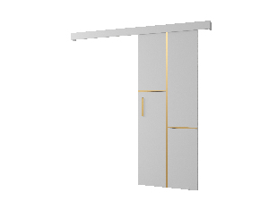 Uși culisante 90 cm Sharlene VII (alb mat + alb mat + auriu)