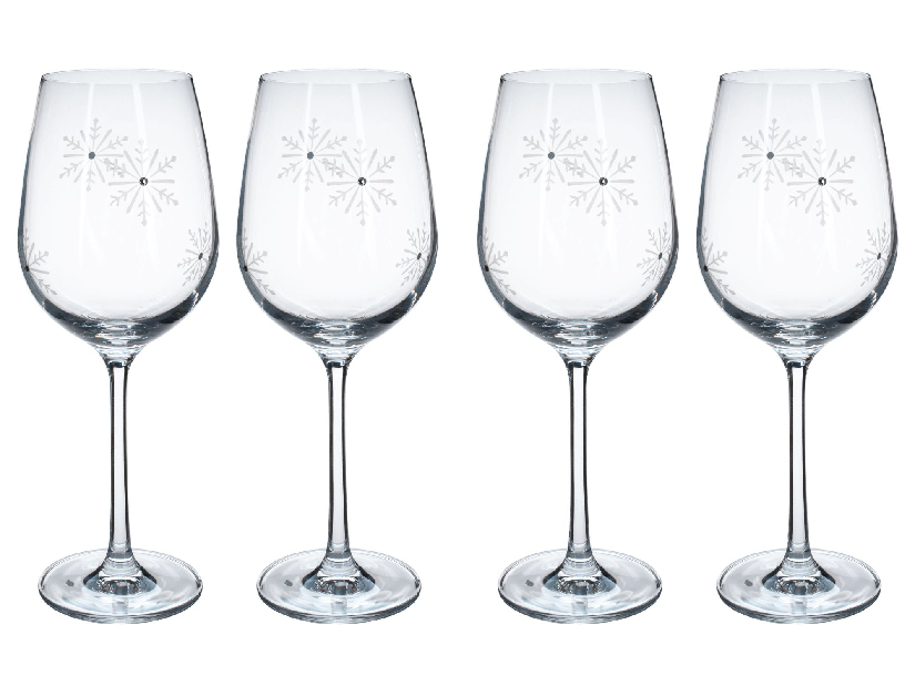 Set de 4 pahare de vin cu cristale 450ml Snouflek 