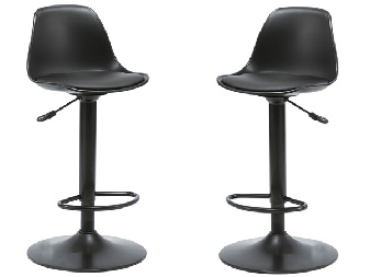 Set  buc. scaune tip bar Dobie (negru) *resigilat
