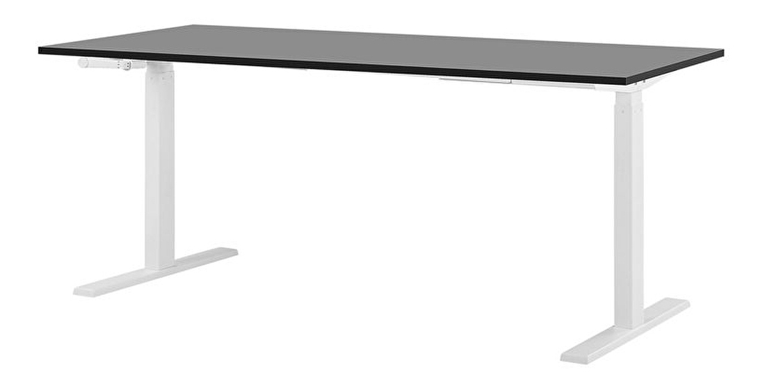 Masă de scris DESIRA II (180x80 cm) (negru + alb) (reglabil manual)