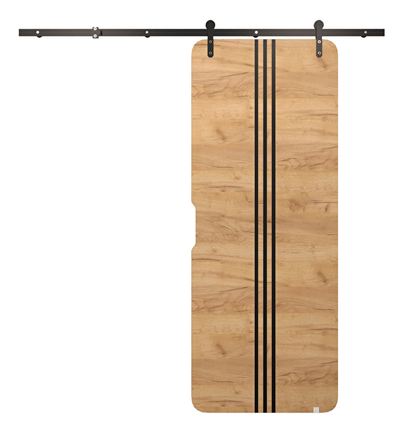 Uși culisante Ortiz V (Stejar craft auriu + negru mat)