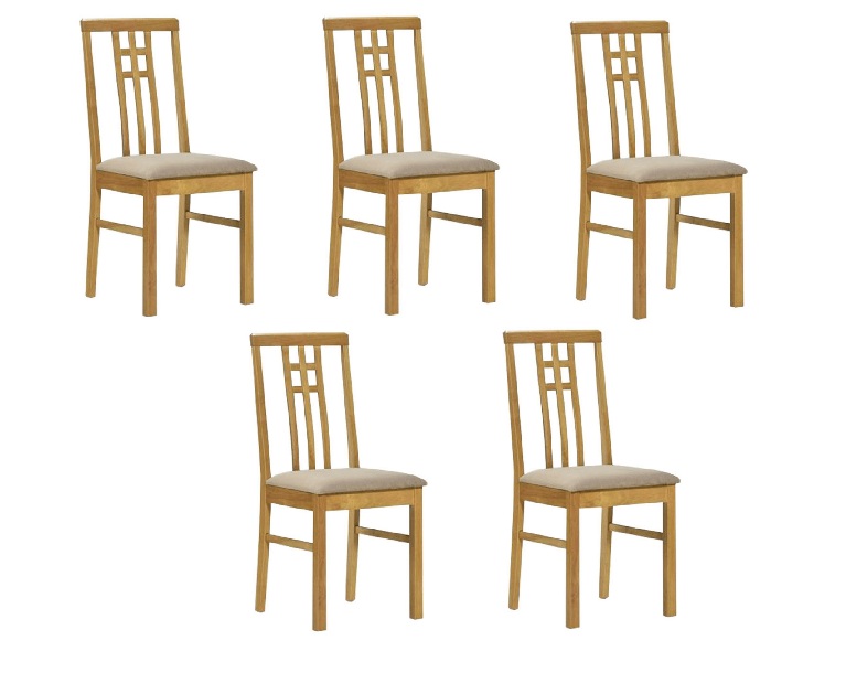 Set 5buc. scaune de sufragerie Sylris (stejar sonoma + crem) *vânzare stoc