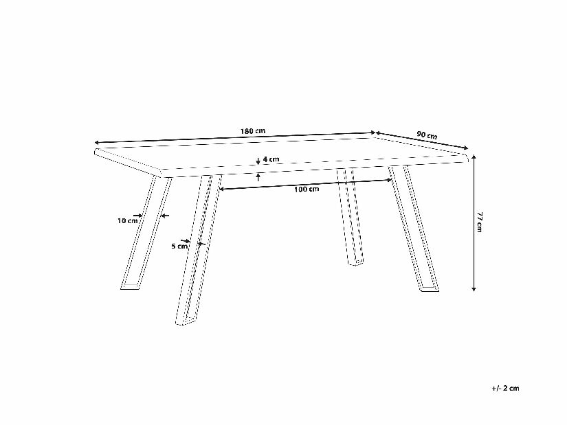 Masă de sufragerie Gisborne (pentru 8 persoane) (lemne deschis)