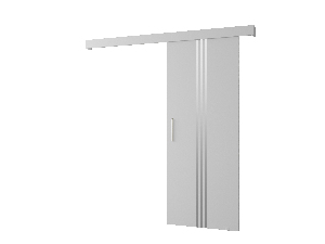 Uși culisante 90 cm Sharlene V (alb mat + alb mat + argintiu)