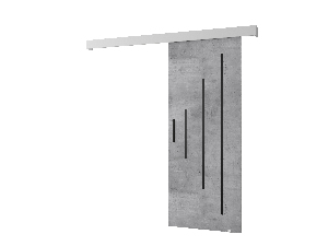 Uși culisante 90 cm Sharlene Y (beton + alb mat + negru)