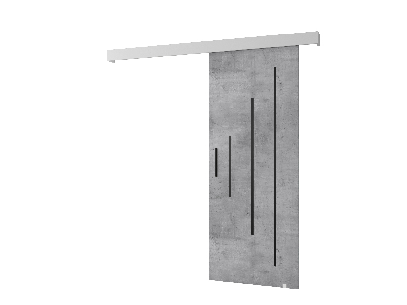 Uși culisante 90 cm Sharlene Y (beton + alb mat + negru)