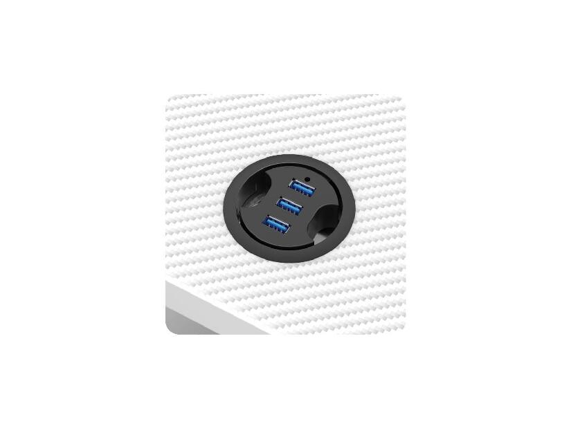 Masă PC Hyperion 2.5 (alb + multicolor) (cu iluminat LED)