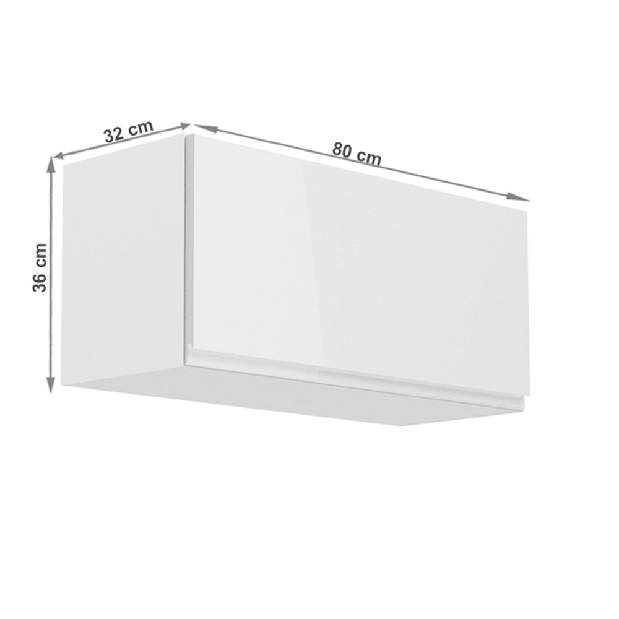 Dulap superior de bucătărie G80K Aurellia (alb + alb lucios)