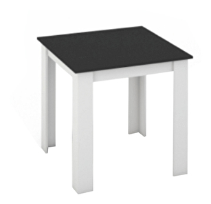 Masă de sufragerie Plat (pătrat) (pentru 4 persoane) (alb + negru)