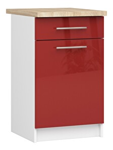Dulap inferior de bucătărie Ozara S50 SZ6 (alb + roșu lucios)