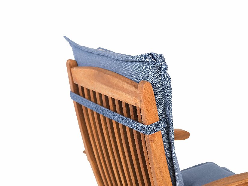 Set scaune 2 buc. Mali (lemne deschis) (perne albastre)