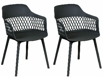 Set 2 buc scaun tip bar Anneli (negru)