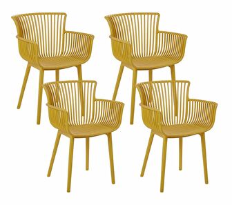 Set 4 buc scaune de sufragerie Pexeso (galben)