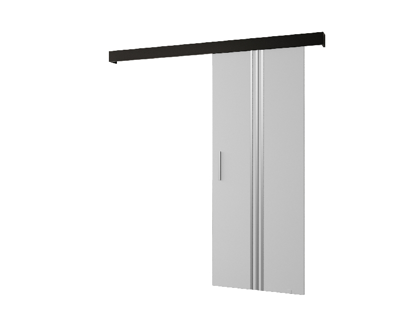 Uși culisante 90 cm Sharlene V (alb mat + negru mat + argintiu)