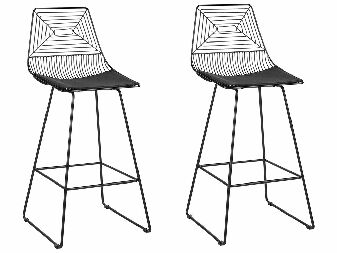 Set 2 buc scaun tip bar Bethel (negru)