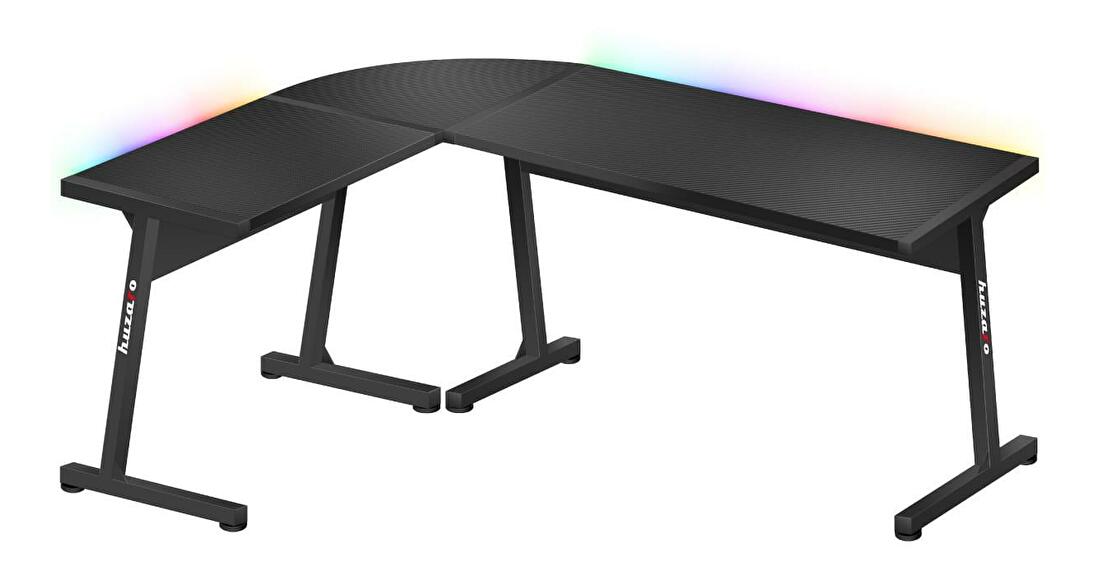 Masă PC de colț Hyperion 6.0 (negru + multicolor) (cu iluminat LED)