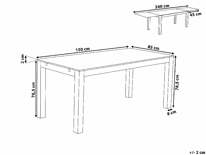 Masă de sufragerie Maximus (pentru 8 persoane) (lemn închis)