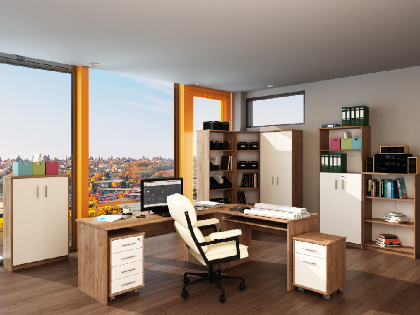 Masă de birou (două părți) Hansa 2 NEW 08 (kraf dunkel)