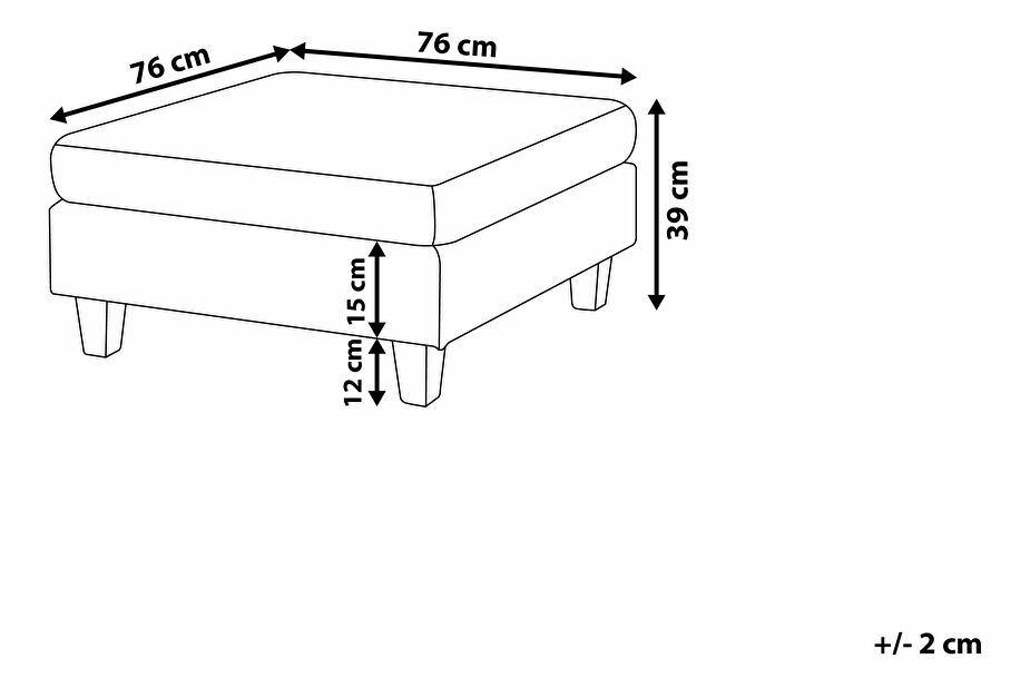 Colțar modular în formă de U FELLE (poliester) (gri deschis) (pentru 3 persoane) (cu taburete)