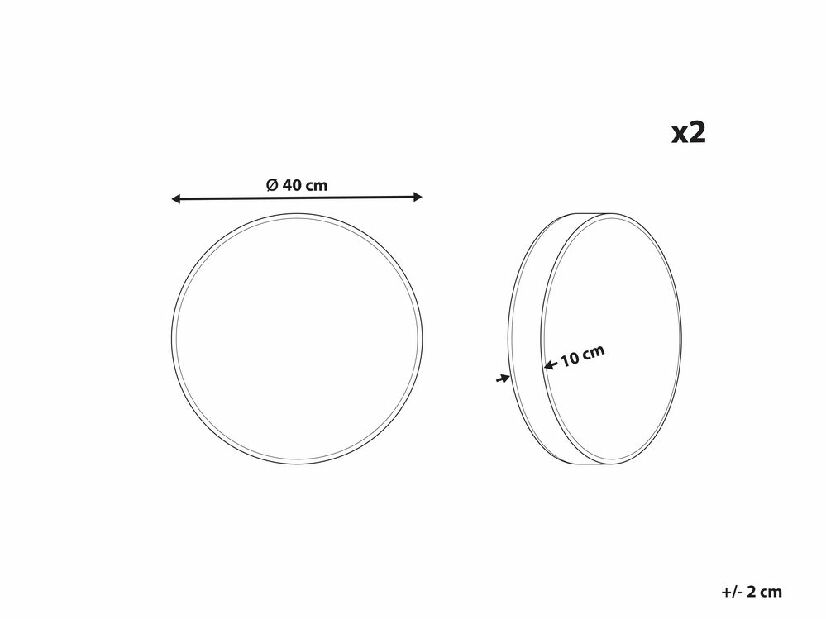 Set 2 buc perne decorative ⌀ 40 cm Vioz (alb)