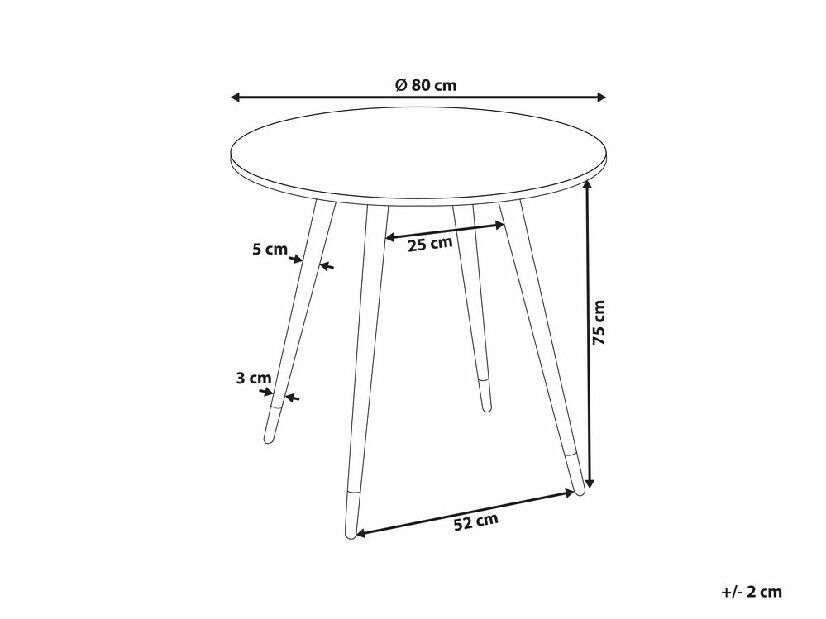 Masă de sufragerie rotundă Guccino (alb) (pentru 4 persoane)