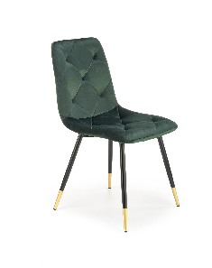 Scaun de sufragerie Kallan (verde închis + negru + auriu) *vânzare stoc