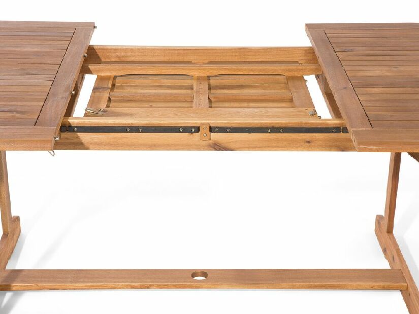 Set de masă pentru grădină Mali (lemne deschis) (perne gri + umbrelă)