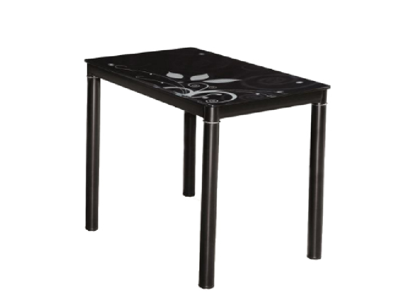 Masă de sufragerie 80 cm Damion (negru + negru) (pentru 4 persoane)