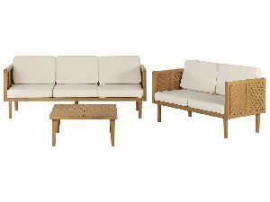Set mobilier de grădină Blas (lemn deschis de salcâm + alb)