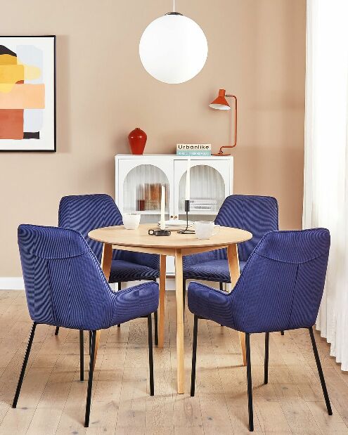 Set 2 buc. scaune de sufragerie LARNO (albastru închis)
