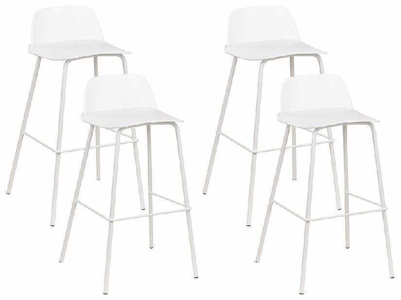 Set 4 buc scaune tip bar Morza (alb)