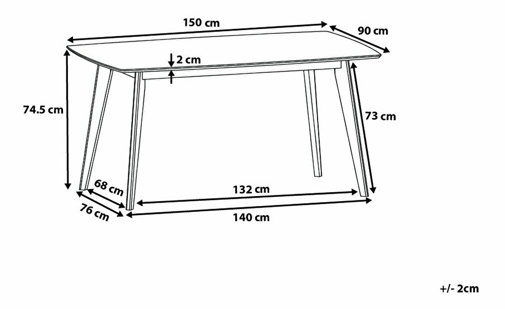 Masă de sufragerie Iringa (pentru 6 persoane) (lemn închis)
