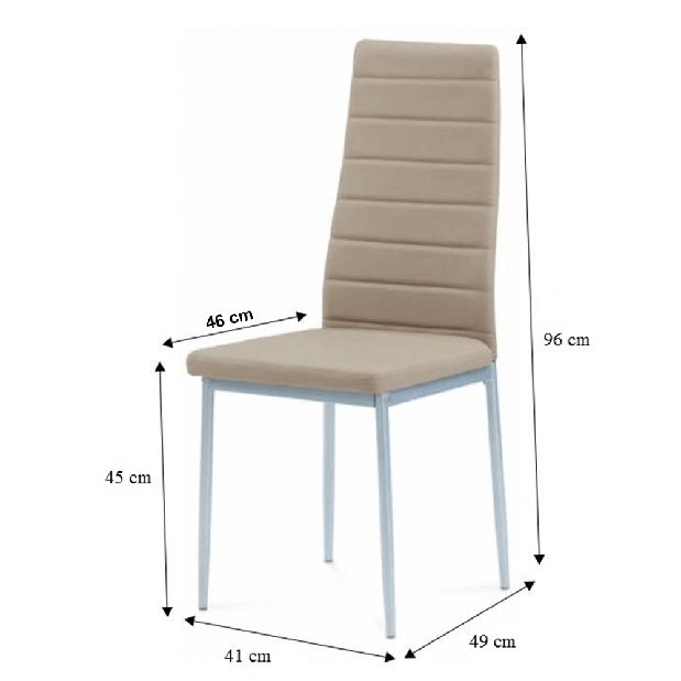 Set 6buc. scaune de sufragerie Collort nova (bej piele ecologică) *vânzare stoc