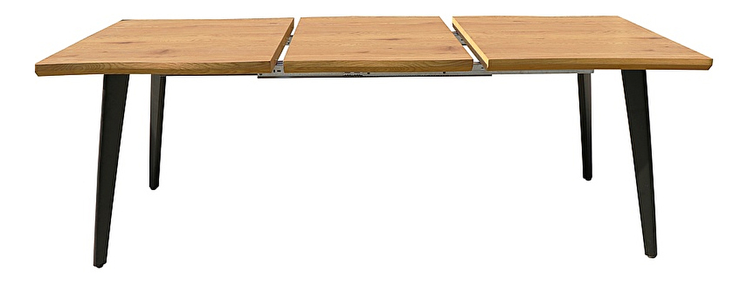 Masă de sufragerie extensibilă 150-210 cm Faustina (stejar artisan + negru) (pentru 8 și mai multe persoane)