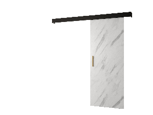 Uși culisante 90 cm Sharlene I (marmură alb + negru mat + auriu)