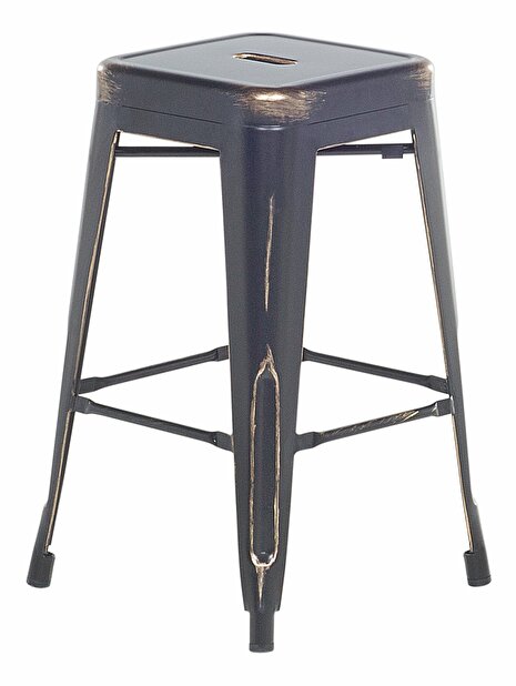 Set scaune tip bar 2buc., 60 cm Cabriot (negru auriu)