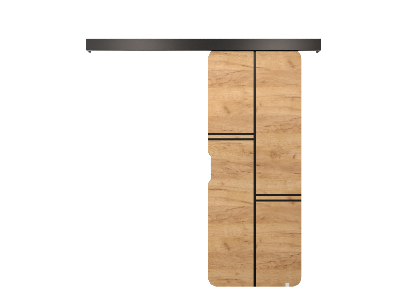 Uși culisante Oneil VIII (Stejar craft auriu + negru mat)