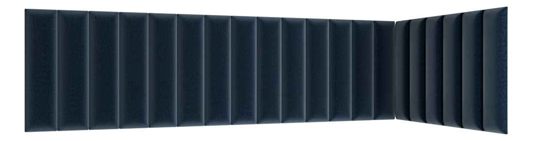 Set 20 panouri tapițate Quadra 210x90x60 cm (Albastru)