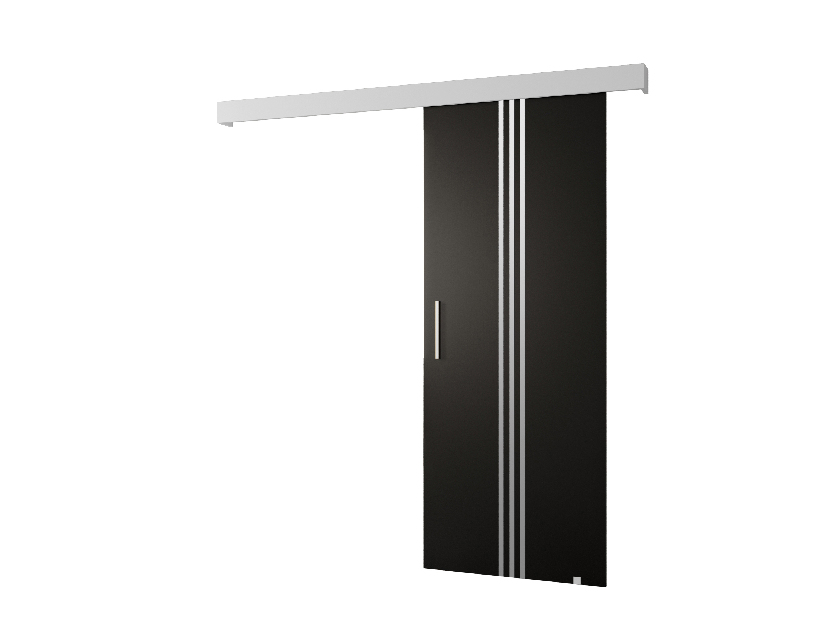 Uși culisante 90 cm Sharlene V (negru mat + alb mat + argintiu)