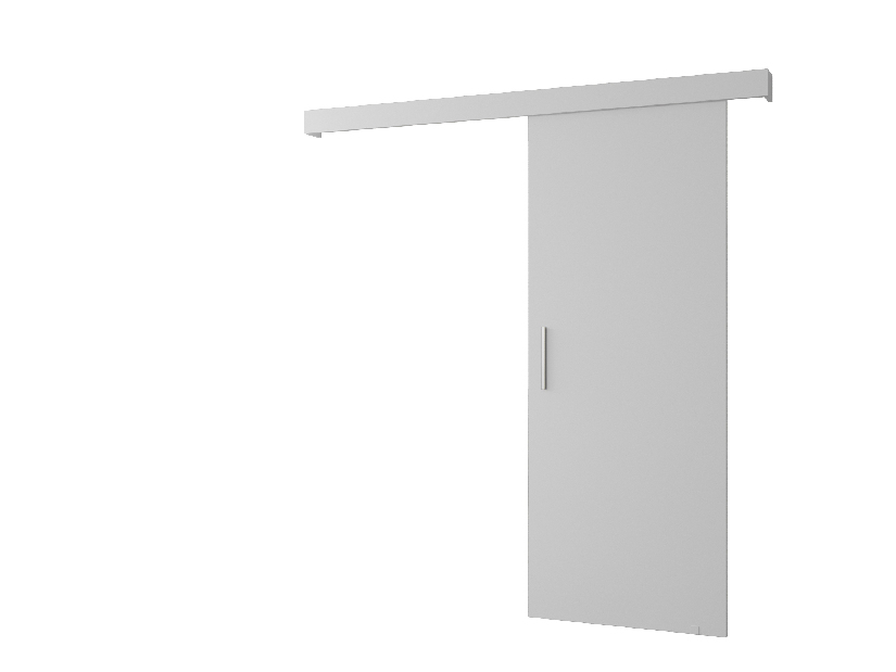 Uși culisante 90 cm Sharlene I (alb mat + alb + argintiu)