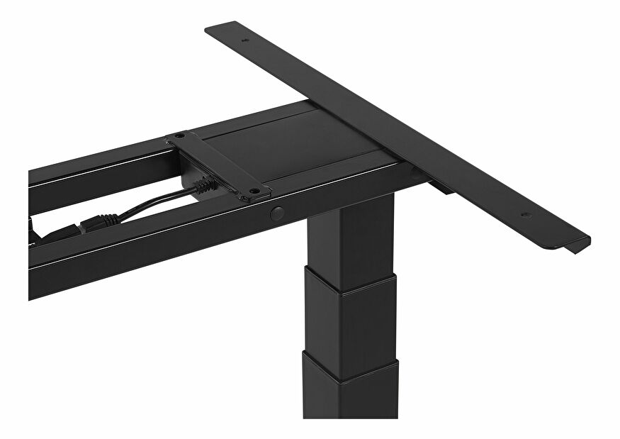 Masă de scris DESIRA II (180x80 cm) (lemn deschis + negru) (electric reglabil)