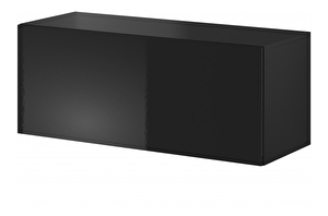 Masă TV/dulap Viktor 01 (negru + negru lucios)