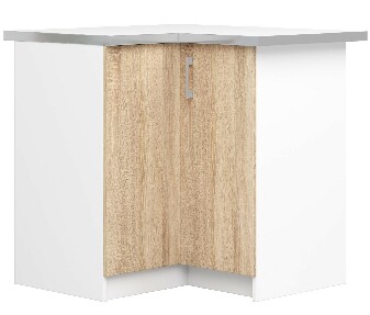 Dulap inferior de bucătărie de colț Lula s90 90n (alb + stejar sonoma)