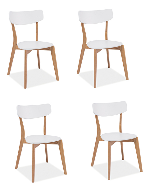 Set 4 buc. scaune sufragerie Perigo (stejar + alb) *vânzare