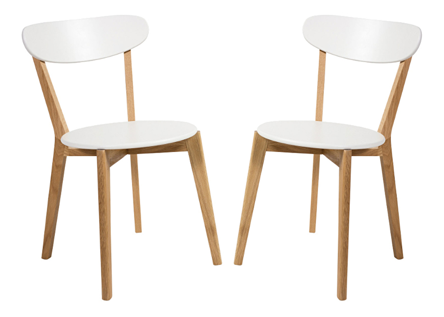 Set 2 buc. scaun de sufragerie Milan (alb + stejar) *vânzare stoc