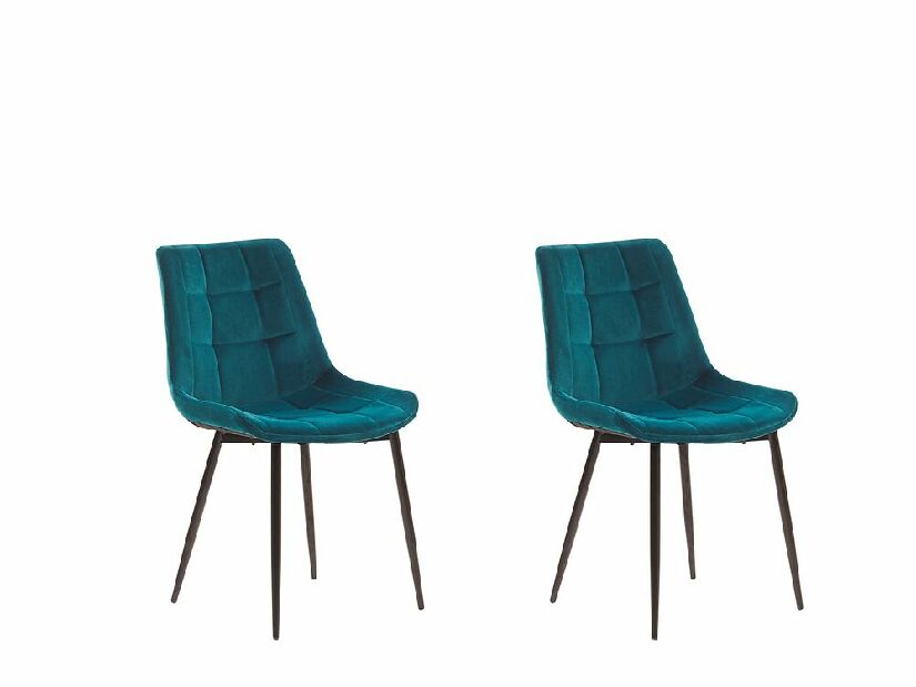 Set 2 buc. scaune pentru sufragerie MOROSE (poliester) (albastru)